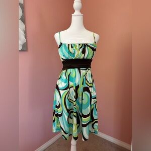 My Michelle vintage early 2000’s dress vibrant colors swirling pattern Y2K SM
